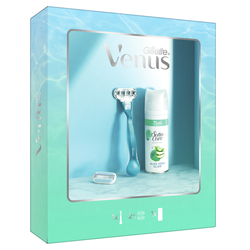 Gillette Giftset Venus Smooth brijač sa dve dopune i gel za brijanje Satin Care 75ml