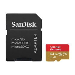 SanDisk - Spominska kartica SanDisk Extreme PLUS Micro SDXC UHS-I C10 U3, 190 MB/s, 64 GB + SD Adapter