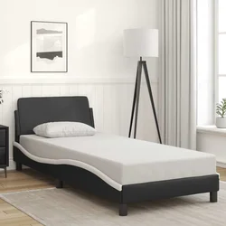 Okvir za krevet Dover crno-bijeli 90x190 cm umjetna koža