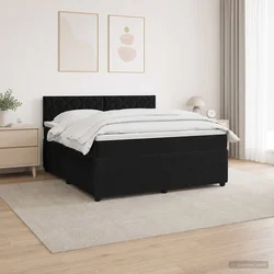 vidaXL Postelja boxspring z vzmetnico Črna 160 x 200 cm Žamet