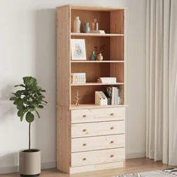 Regal za knjige s ladicama ALTA 77x35x186,5 cm masivna borovina