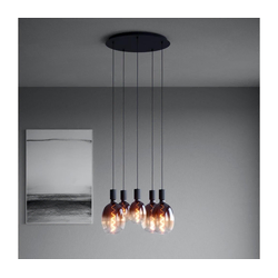 Eglo 390267 - Luster na sajli HUEBRO 5xE27/40W/230V crna
