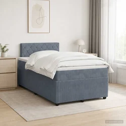 Boxspring krevet s madracem Tamnosiva 120 x 200 cm Baršun Plava