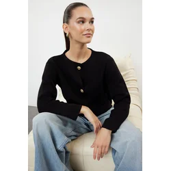 Trendyol Black Crew Neck Knitwear Cardigan