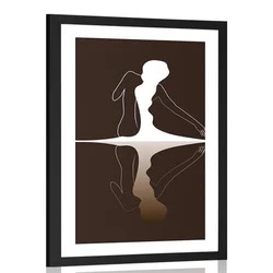 Plakat s paspartujem ženska skrivnostnost - 20x30 silver