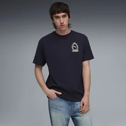 PUMA Graphic Relaxed Tee Men, Clothing, New Navy, XS