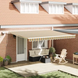 Povlačivi tende Zelena i žuta 450 × 300 cm Tkanina i Aluminij