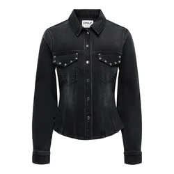 ONLY Bluza ONLCAROL črn denim