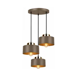 Luster na sajli IGNIA 3xE27/60W/230V braon/zlatna