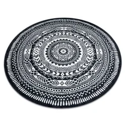 eoshop Okrogla preproga FUN prtiček prtiček - črna ( - Velikost: krog 120 cm)