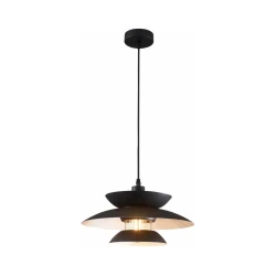 Viseći luster na sajli BERIT 1xE27/20W/230V, crna