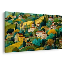 Slika idilična vas sredi narave - 40x30