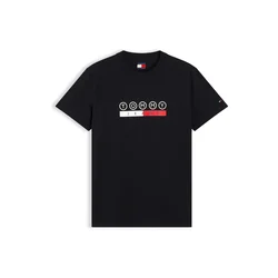 Tommy Jeans Majica DNA PLAY rdeča/črna/bela
