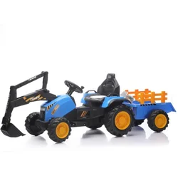 Traktor sa prikolicom i pokretnom kašikom Plavi ( 13707 )