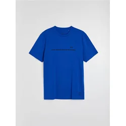 Sinsay - Pamučna slim fit majica kratkih rukava SNSY PERFORMANCE - plava