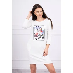 Dress with 3D graphics Watch ecru