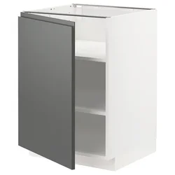 METOD Podni element s policama, bela/Voxtorp tamnosiva, 60x60 cm