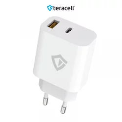 Kucni punjac Teracell Evolution TC-15GP, QC 3.0, PD 3.0, 20W sa PD Type-C kablom beli 1.2m