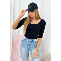 Kesi Round neckline blouse black