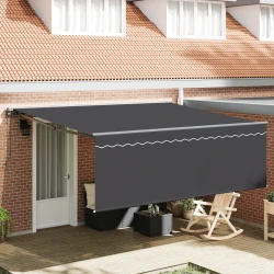 Skrovita tenda Antracit 400 × 300 cm Poliester i aluminij