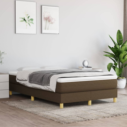 Okvir za krevet s oprugom tamnosmeđi 120 x 200 cm od tkanine