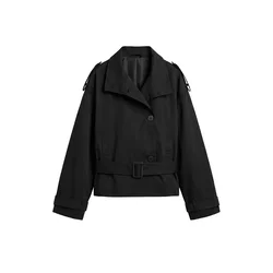Pull&Bear Prehoden plašč črna