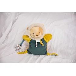 Plyšový lev na bábkové divadlo Lion Puppet Bohaime Doudou et Compagnie zelený 25 cm od 0 mes DC4226