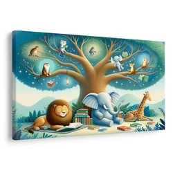 Slika živalsko branje pod drevesom - 90x60