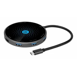 Docking station Manhattan 166560 8in1 USB-C - HDMI/3xUSB/CR/PD 60W/bež. punjač