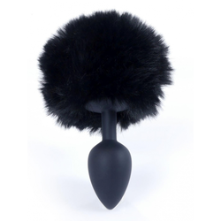Bunny Tail Analna kupa, 6.5 cm, Crna
