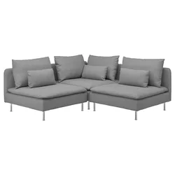 SÖDERHAMN Ugaona sofa, trosed, Tonerud siva