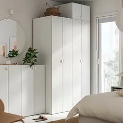LASTARE Kombinacija garderobera, bela/s dodatkom za povećanje visine, 240x62x236 cm