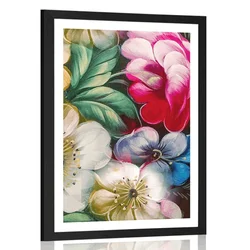 Plakat s paspartujem čarobni svet rož - 60x90 black