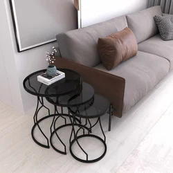 Hanah Home Rüya set stolića (umetnuti), crna/dimljena (3 kom)