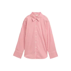 Tom Tailor Denim Srajca Striped loose-fit shirt 1040551 Rdeča Regular Fit