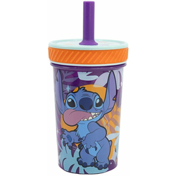 Stor čaša sa silikonskom slamčicom 370 ml Stitch