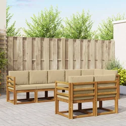 Set vanjskih sofa 8 kom. Prirodna i bež