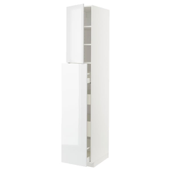 METOD / MAXIMERA Vis.elem. s izvl.funk. 4fi/1vr/2pol, bela/Ringhult bela, 40x60x220 cm