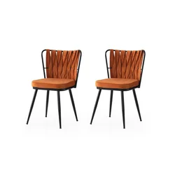 Hanah Home Set trpezarijskih stolica Kuşakli 224 V2, 2 komada, Narandžasti