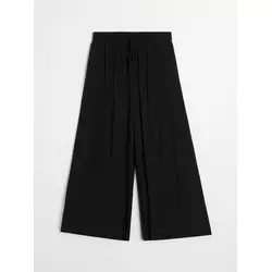 Sinsay - Viskozne široke pantalone - crno