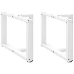 Noge za klub stolić T-oblika 2 kom Bijele 60x25x(42-43) cm Čelik