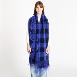 Šali Off-White Bookish Check S Cobalt Blue/ Light Blue Universal