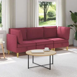 Modularni set sofe sa skladištem 3 pcs Vinska crvena Tkanina