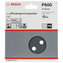 Bosch Brusni papir F355 125 mm G600  2608605122, 5 komada