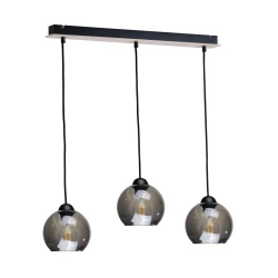 Lestenec na vrvici UNO WOOD 3xE27/60W/230V črn/rjav