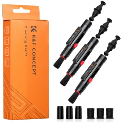 K&F Three lens cleaning pens, double-sided carbon head with silicone protective cover and suction c