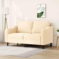 vidaXL Kavč dvosed krem 140 cm blago