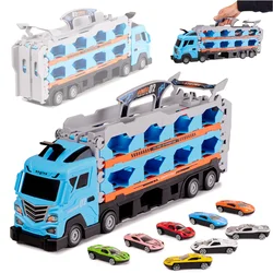 IKONKA Igralni set z avtomobilčki, transporter s dirkalno stezo 210 cm IK-KX3455