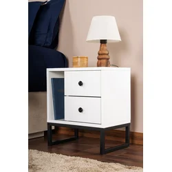 Lessentiel Maison Noćni ormarić Glimmer, 45.2 x 50 x 29.5 cm, Beli
