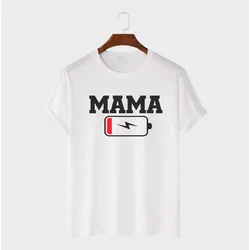 MAFIMI Ženska majica Mama bez baterije, Bela